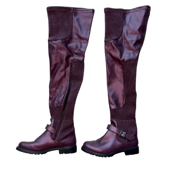 Plum Over-the-Knee Boots - Picture 3 of 8